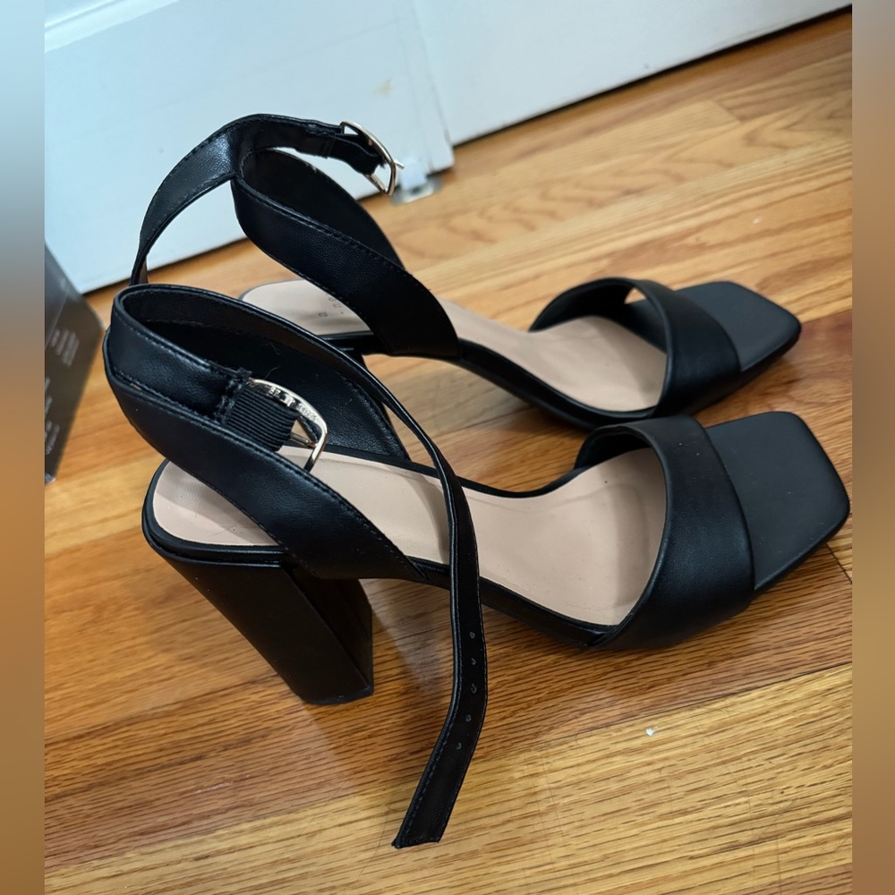a new day Black Strappy Heels
